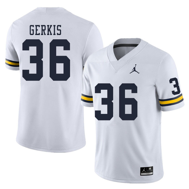 Men #36 Izaak Gerkis Michigan Wolverines College Football Jerseys Sale-White